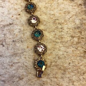 Elegant Gold and Blue Crystal Bracelet